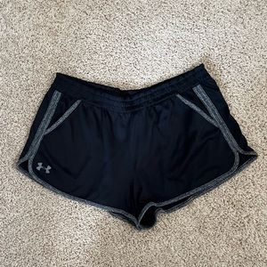 Under Armour Women's Black Athletic Shorts with Gray Trim